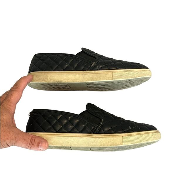 Steve madden Womens Black Quilted Faux Leather Slip On Loafers, Womens Size 9.5 - Picture 3 of 8